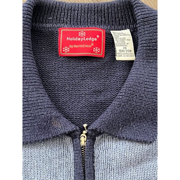 Northcrest Cardigan Sweater Women's 2XL Wool Blend Ski Holiday Lodge Snowman - Picture 5 of 11
